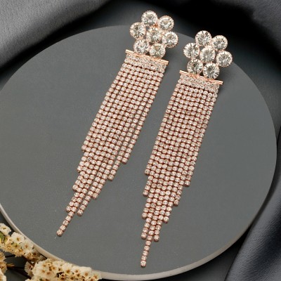ReverDe ReverDe Long Chain Tassel Partywear Earrings Jewelry for Women and Girls Metal Plug Earring