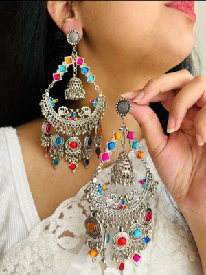 ISLANA Chandbalis, Chandbaliya, Chandbali Earrings for Women and Girls Alloy Chandbali Earring