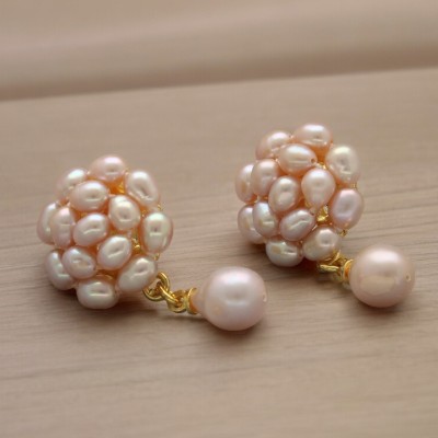 Sri Jagdamba Pearls Pearl Earring Pearl Alloy Drops & Danglers