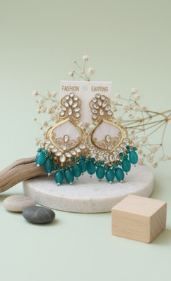 DHVANI Festive Grace Earrings Beads Alloy Chandbali Earring