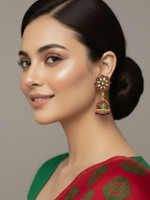 alysa Premium Enamel Butterfly Alloy Jhumki Earring