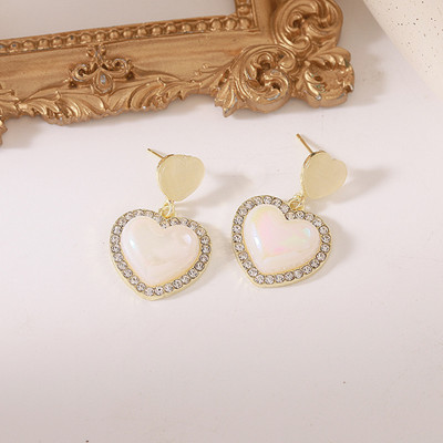 ANOUK Heart Earrings for women korean earring girl Moti Ear Ring stylish Western studs Cubic Zirconia, Beads, Diamond Gold, Alloy, Stainless Steel, Stone Drops & Danglers, Earring Set ANOUK Heart Earrings for women korean earring girl Moti Ear Ring stylish Western studs Cubic Zirconia, Beads, Diamond Gold, Alloy, Stainless Steel, Stone Drops & Danglers, Earring Set