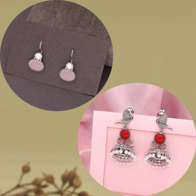 Vedda Silver Earring for Women & Girls Beads Brass Drops & Danglers, Stud Earring