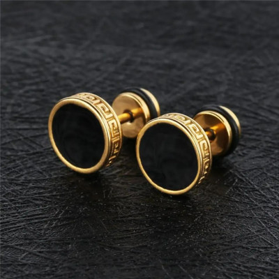 stylewind Style Wind Black Cubic Zirconia Brass Stud Earring