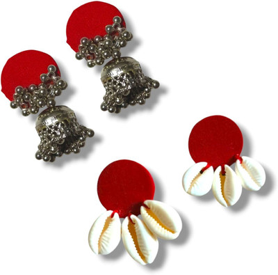 DIPRIYA GALLERY FABRIC STUD EARINGS COMBO PACK OF 2 Fabric Stud Earring