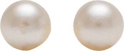 STUDEX 8MM White Pearl 24K Pure Gold Plated Metal Stud Earring