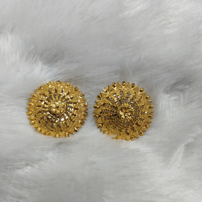 Shree Hari sunflower big kan pasa Brass Stud Earring
