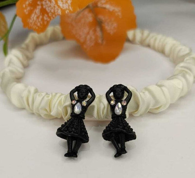 MD CREATIONS HUB Black Tribal Design Earrings for Women & Girls | Unique Shape Oxidised Earrings Alloy Stud Earring