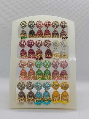 Vriti Imitatin Multi Color Jhumka Combo Pack Of 12 Diamond Alloy Jhumki Earring