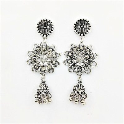 Lukello Silver-Plated Brass Earrings Brass Jhumki Earring