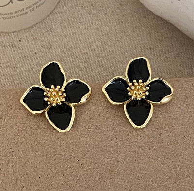 alinora jewels Alinora Jewels Red Petal Flower Earrings | Stylish Enamel Floral Studs Acrylic Stud Earring