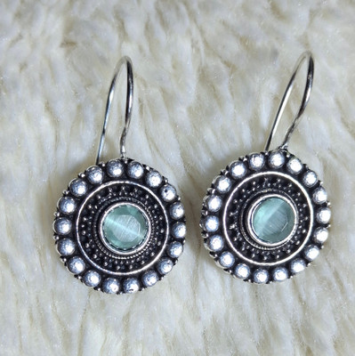 Kavi Traders Collection Round Drop Earring Alloy, Stone Earring Set