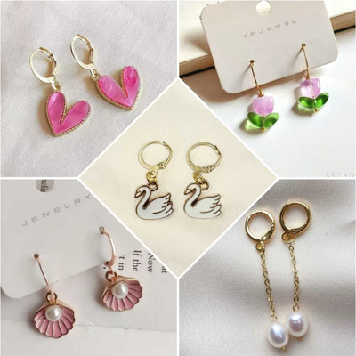 ELCETRATD JEWELLERY shimmering beautiful pack of 5 earrings combo for women and girls Cubic Zirconia Alloy Cuff Earring