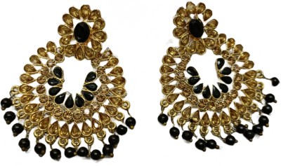 Fashion Empire Indian Kundan and Meenakari Earrings Beads Brass Drops & Danglers