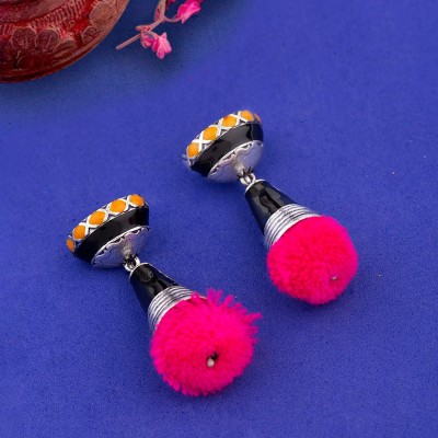 Voylla Kalbelia Enamel Earrings Brass Jhumki Earring