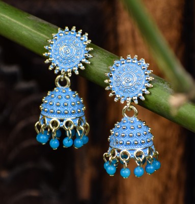 house of common earring blue jhumkha Alloy Stud Earring