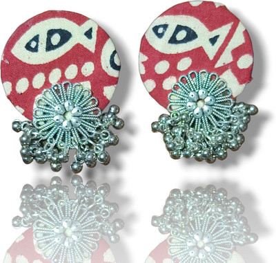 DIPRIYA GALLERY MAROON DROP EARRINGS 04 Fabric Stud Earring