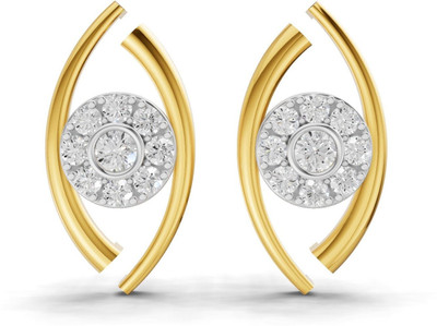Sparq Certified Lab Grown Diamond & Gold Plated 925 Sterling Sterling Silver Stud Earring