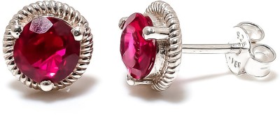 jete Minimalist Birthstone Studs Ruby Sterling Silver Stud Earring