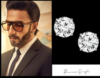 MAATRCHAAYA RANVEER SING DIAMOND EARINGS Diamond Brass Stud Earring