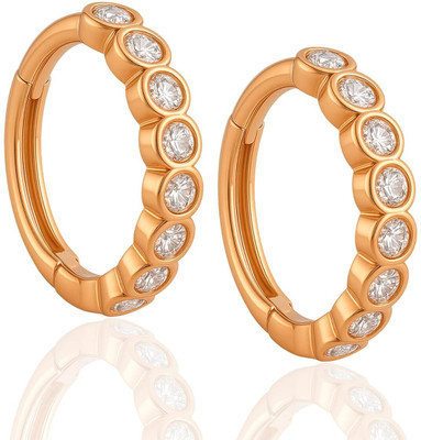 Bawree Elegant 18K Rose Gold Plated Rhinestone studded Crystal Metal Stud Earring
