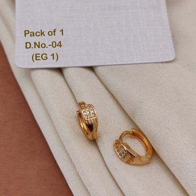 KIYANA KIYANA Gold Plated Hoop Earrings for Girls & Women Alloy Hoop Earring Brass Tunnel Earring, Stud Earring, Jhumki Earring, Huggie Earring, Hoop Earring
