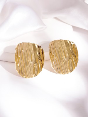 Rubans Voguish Rubans Voguish Gold Plated Circular Studs Brass Stud Earring