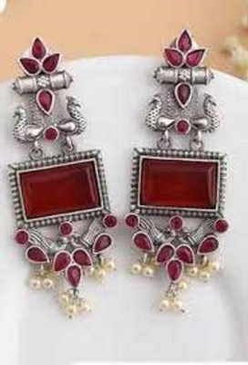 Sangria Silver Plated Earring for Women & Girls Diamond Brass Drops & Danglers