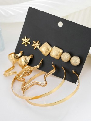 Scintillare by Sukkhi Scintillare by Sukkhi Elegant Gold Plated Hoop Stud Earring Combo for Women Alloy Hoop Earring