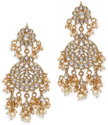 fabula Gold Tone Kundan Ethnic Drop Beads, Crystal Alloy Drops & Danglers