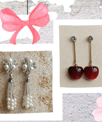 Silveroxidised Cherry Earring & Pearl Tassel | Best-Selling Statement Earrings Alloy Cuff Earring, Drops & Danglers, Earring Set, Plug Earring, Tassel Earring, Stud Earring