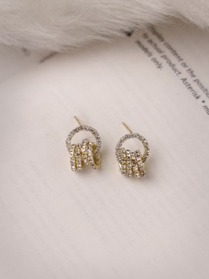 Scintillare by Sukkhi Fancy Fashionable Gold Plated With Crystals Stones Studded Studs Earring Stylish Alloy Stud Earring