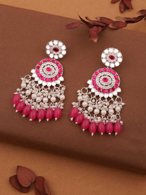 Sangria Silver Plated Earring for Women & Girls Diamond Brass Drops & Danglers