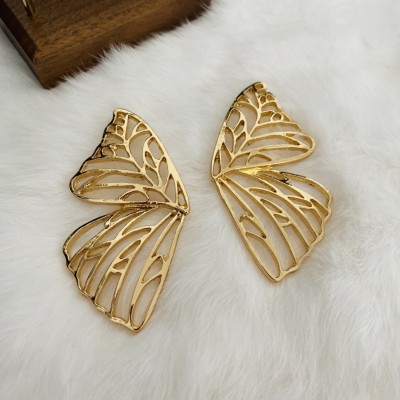 DESTINY JEWEL'S Trendy Korean Butterfly Wing Big Size Stud Design Earrings For Women & Girls Pearl, Crystal, Cubic Zirconia, Diamond Alloy Drops & Danglers