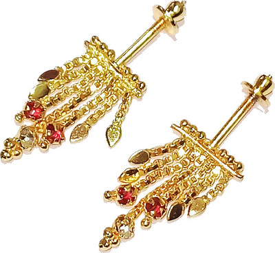 Shrungarika Maharashtrian traditional Bugadi,Gold Plated Bugadi for Women & Girls Alloy Clip-on Earring
