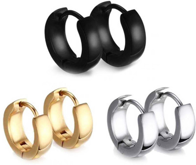 MEENAZ Earrings for boys men girls women golden black bali silver ear rings combo gents Alloy, Brass, Copper, Metal, Stainless Steel, Sterling Silver Clip-on Earring, Stud Earring, Tunnel Earring, Earring Set, Hoop Earring