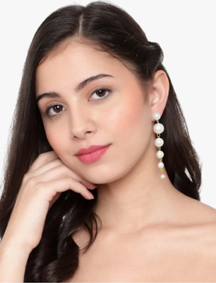 RENU CREATION Beautiful, Fancy EarRing(LATKAN WHITE PEARL) Indian Fancy Casual daily use Brass, Alloy Stud Earring
