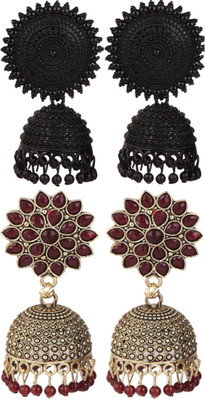 Keviv Wedding & Engagement Earring Combo for Women Beads, Pearl Alloy, Brass Earring Set