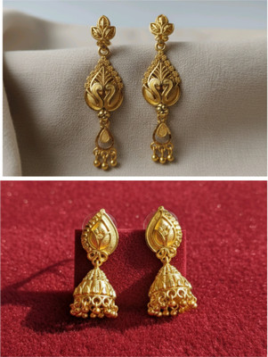 Gemgen COMBO OF 2 EARRINGS FOR GIRLS AND WOMEN Metal Jhumki Earring