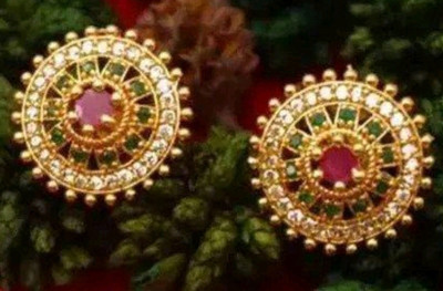 AVIKA COLLECTIONS N.A. Agate Brass Earring Set