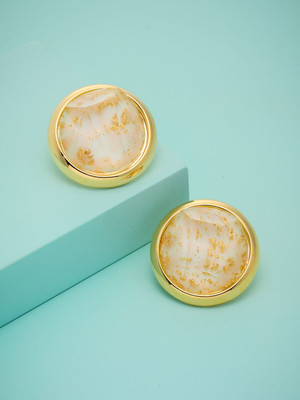 Kushal's Fashion Jewellery White Gold-Plated Party Trendy Zircon Stud Earrings Zircon Copper Stud Earring