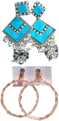 Hernger traders K3_Aqua_06 & Rose_gold_AD_01 Cubic Zirconia Alloy Earring Set