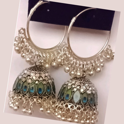 Reshu BRIDAL PEACOCK JHUMKAHS Agate Brass Jhumki Earring