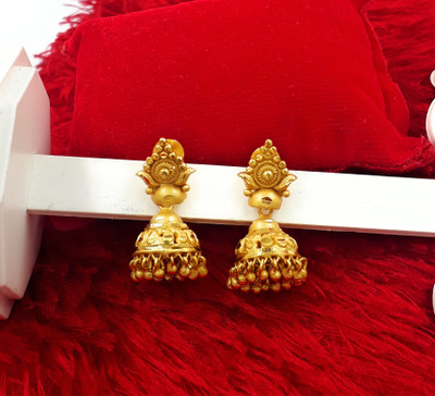 Anujeet Fashion Hub Gold Plated Covering 5 metal Impon Bombay Plain Jhumkey For Women & Girls Copper Jhumki Earring