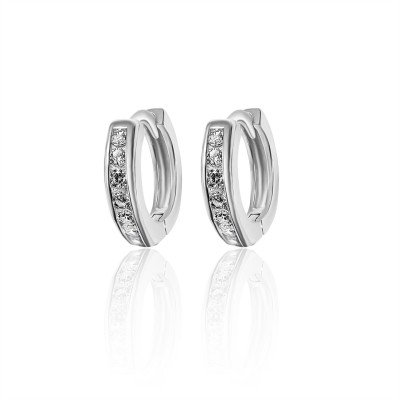 INARI SHINES 925 Sterling Silver Cute Round Hoops with Qubic Zircons| Gift for Women & Girls Zircon Sterling Silver Hoop Earring, Earring Set, Huggie Earring
