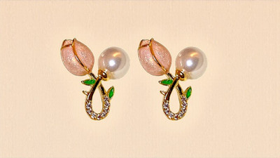 Freebies Tulip Leaf Earring Metal Drops & Danglers