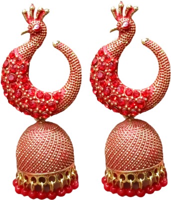 Happy Stoning Gold platedPeacock inspired Jhumka Earrings Alloy Jhumki Earring
