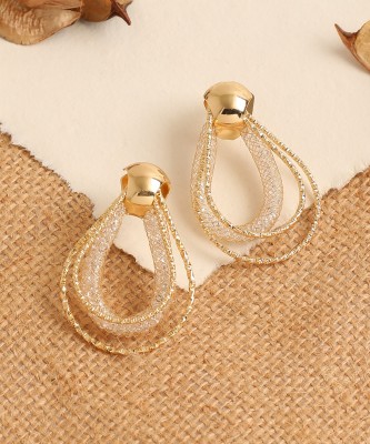 SOHI Gold Plated Contemporary Drop Earrings Alloy Drops & Danglers