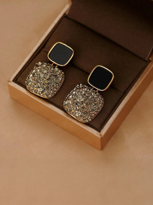 Suffix Retail Stud Earrings Black Korean Jewellery Pearl Alloy Stud Earring