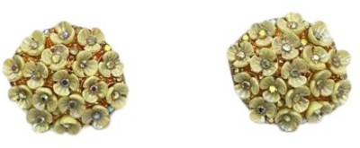 PMPL Floral Earrings Tops Designer Gold Tone Set of 1 Metal Stud Earring